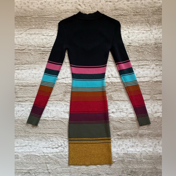 NWOT💕STAUD Clara Stripe Cutout Ribbed Long Sleeve Sweater Dress Size XS - Picture 8 of 14